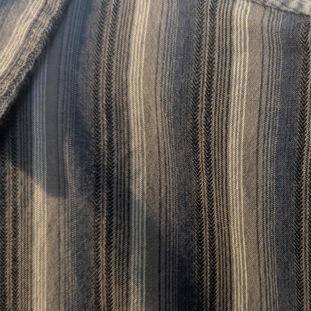 Harley Davidson Blue & Grey Striped Oversized Shirt - Picture 3 of 7